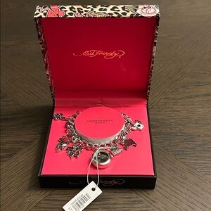Ed Hardy charm bracelet watch NWT in a ridiculously cool box